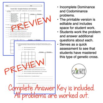 Incomplete Dominance And Codominance Quiz By Amy Brown Science TPT