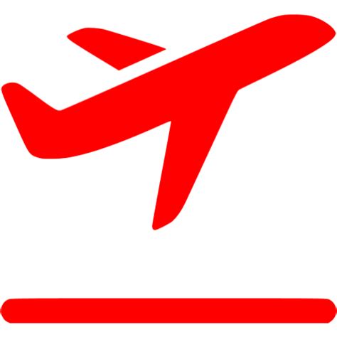 Red airplane takeoff icon - Free red airplane icons