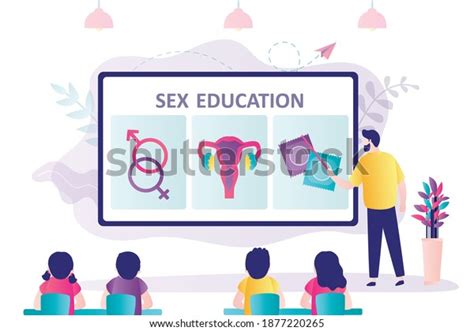 Teacher Conducts Sex Education Lesson Students Stock Vector Royalty Free Shutterstock