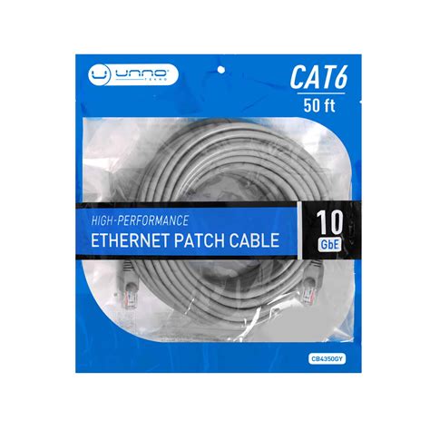 ETHERNET PATCH CABLE CAT6 | 50FTCB4350GY | Unno Tekno