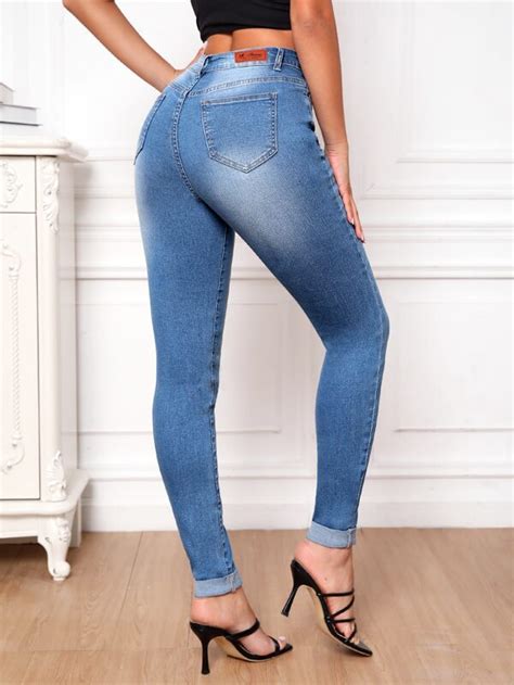 Shein Tall High Waist Skinny Jeans Shein Usa