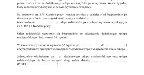 Social Trends Wniosek O Urlop Macierzynski Wzor Do Pobrania