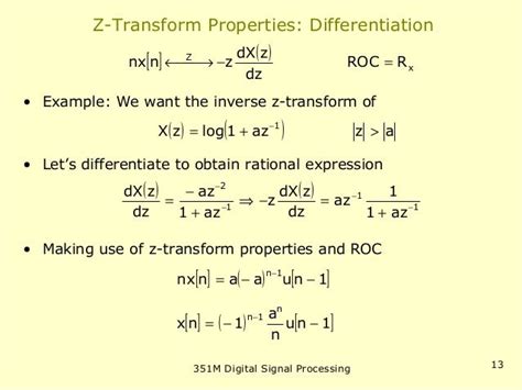 Z Transform Properties And Inverse Z Transform