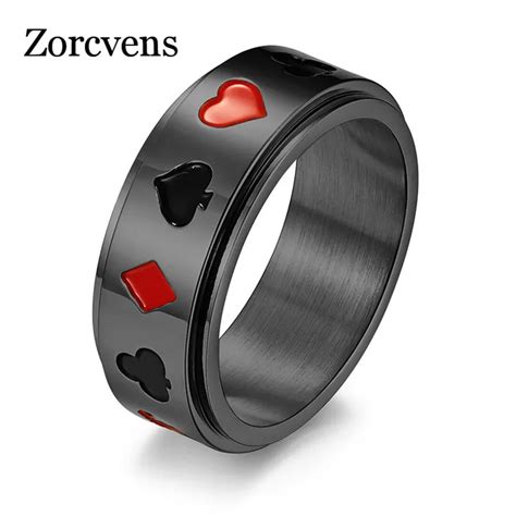 ZORCVENS 8mm Gold Silver Color Stainless Steel Rotatable Ring For Men