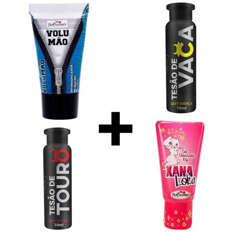 Gel Volumão g Gel Xana loka g Hot flowers Tesão de vaca ml Tesão de touro ml Sexy