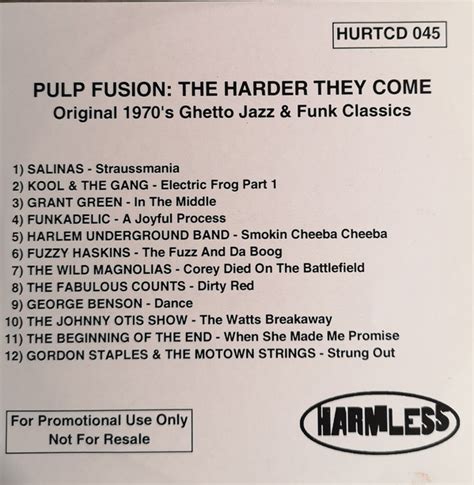 Pulp Fusion The Harder They Come Original 1970s Ghetto Jazz And Funk Classics 2002 Cdr