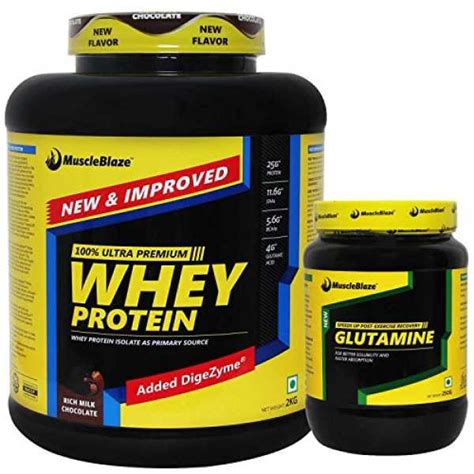 Muscleblaze Combo Of 100 Ultra Premium Whey Protein 2kg Rich Milk Chocolate And Glutamine