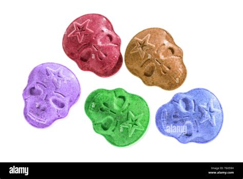 Five Different Colors Army Skull Ecstasy Mdma Amphetamine Or