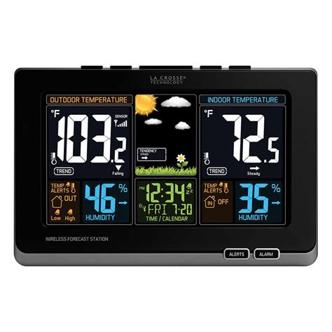 La Crosse Technology Wireless Color Forecast Station In Black 308 1414B