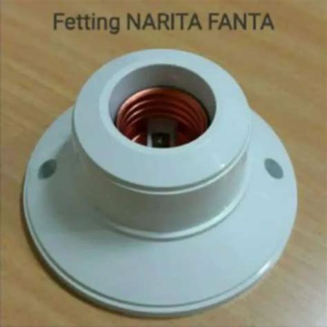 Jual Fitting Plafon Bulat Putih Cream Model Broco Fitting Lampu