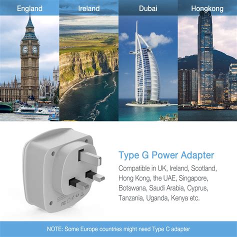 Snapklik UK Ireland Travel Plug Adapter TESSAN Type G Power Adaptor