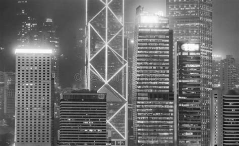 Hong Kong April Beautiful City Skyline At Night Hong Ko Stock