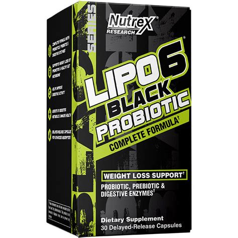 Nutrex Research LIPO 6 BLACK PROBIOTIC Weight Loss Support 30 Capsules