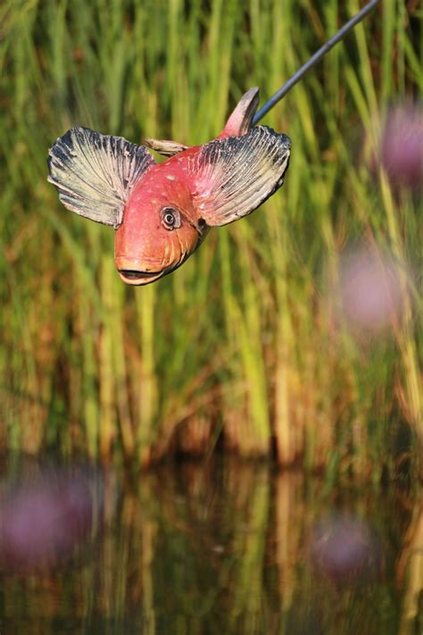 Gartenstecker Keramik Wipp Fische Teichdeko Garten