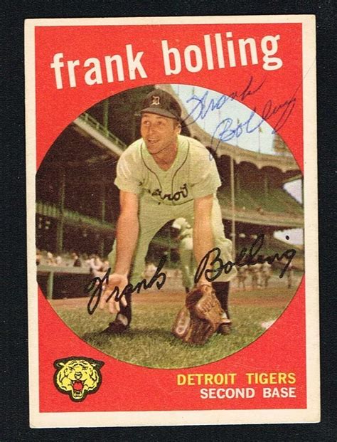 Frank Bolling 280 Signed Autograph Auto 1959 Topps Baseball Trading