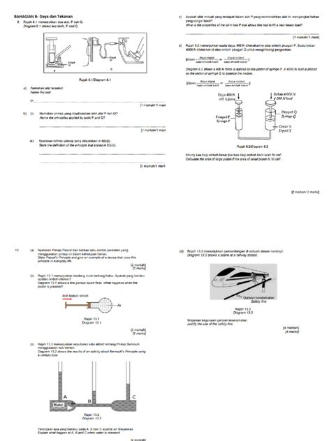 Pecutan Sains Spm Bahagian B Daya Dan Tekanan Pdf