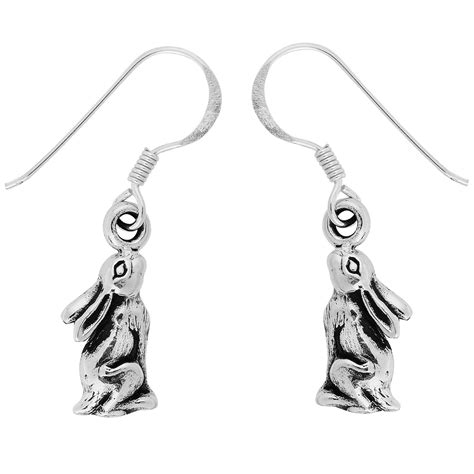 Moon Gazing Hare Earrings Silver Jewellery Cavern Wholesale