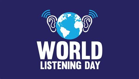 World Listening Day Vector Ear Silhouette Icon Vector Vector