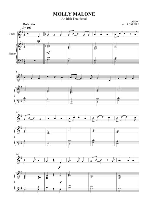 Molly Malone Cockles And Mussels Arr Scmusic Sheet Music Anon