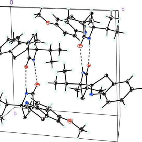 Crystal Packing Viewed Along A Axis Showing Hydrogen Bonding Between