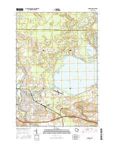 Shawano Lake Topo Map in Shawano County, Wisconsin