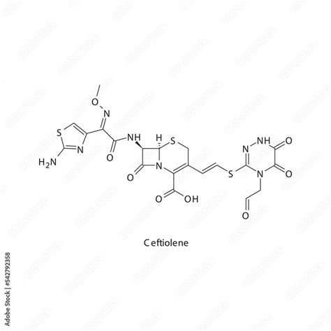 Ceftiolene Flat Skeletal Molecular Structure 3rd Generation