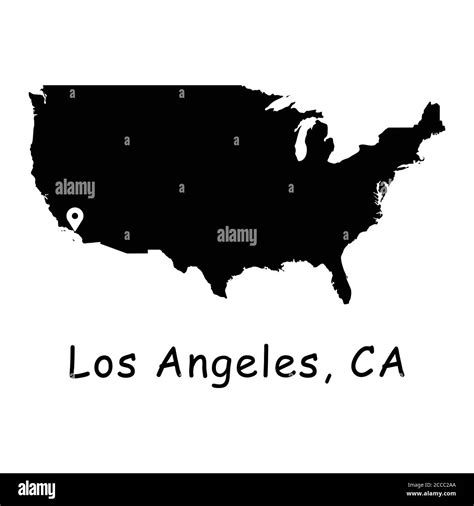 City of Los Angeles on USA Map. Detailed America Country Map with ...