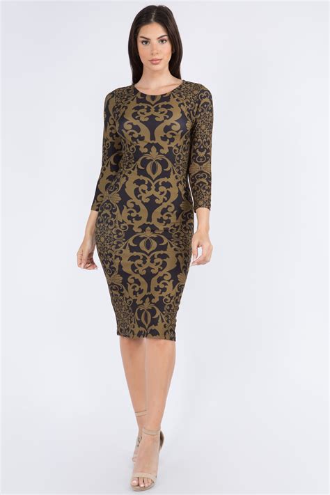 Golden Hourglass Bodycon Dress Ibestest