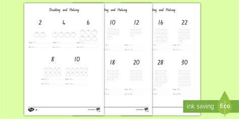 Doubling And Halving Worksheet Worksheet Profesor Hizo