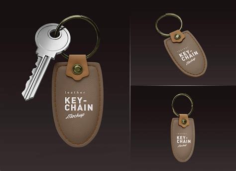 Free Leather Keychain Keyring Mockup Psd Set Good Mockups