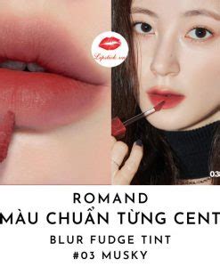 Son Romand 03 Musky Màu Đỏ Gạch Đẹp Nhất Hot Nhất Kem Lì Mịn
