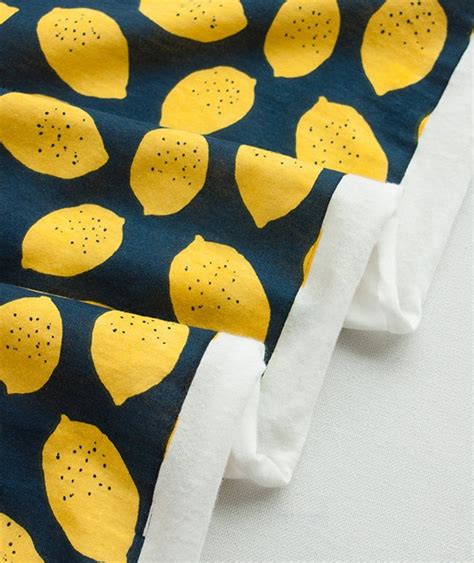 Cotton Jersey Knit Fabric Lemon In 2 Colors By The Yard Etsy