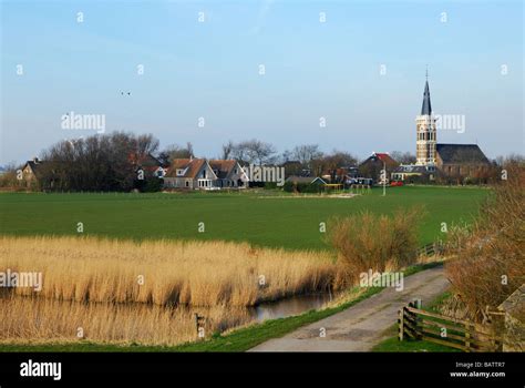 Dutch Landscape In Cornwerd Friesland Holland The Netherlands Stock