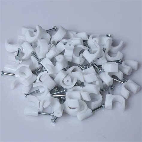 6MM Circle Path Circle cable clips cable nail wire clips 100PCS/bag 6mm ...