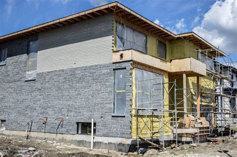 New Stick Built Home Stock Photo Image Of Build Modern 93284908