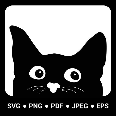 Cat Svg Peeking Cat Silhouette Svg Cat Head Svg Cute Cat Svg Cat