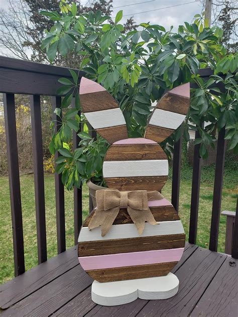 Ft Tall Porch Bunny Wooden Bunny Porch Decor Spring Etsy Easter