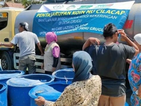 Ribu Liter Air Bersih Disalurkan Lazisnu Cilacap Bantu Terdampak