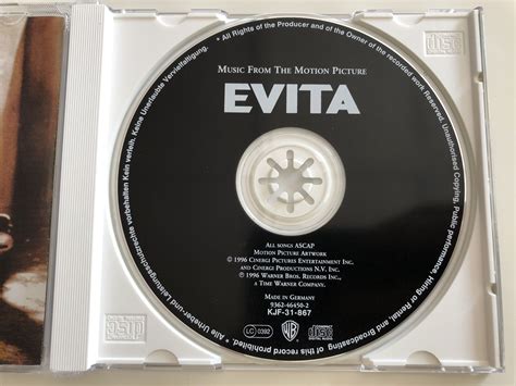 Evita Music From The Motion Picture Audio Cd 1996 Warner Music We