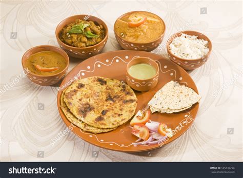 indian thali paratha stock photo  shutterstock