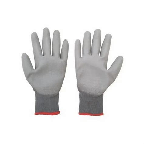 Gray PU Coated Hand Gloves Full Fingered Model Name Number Bm At Rs