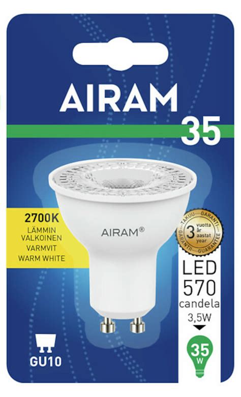 Airam Led Lamppu PAR16 827 250lm GU10 36D Veke Fi