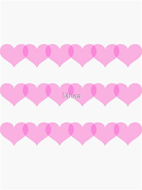 Pink Interlocking Hearts Set Of Three Sticker By Mhea Redbubble