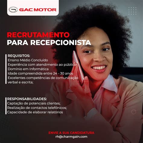 VAGA PARA RECEPCIONISTA Empregos Yoyota Angola Vagas De Emprego Em