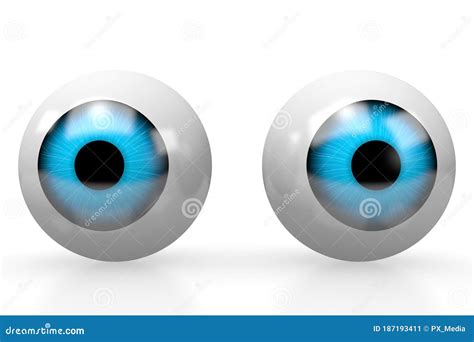 Two Eyeballs Illustration Cartoon Style Hand Drawn Illustration Cute