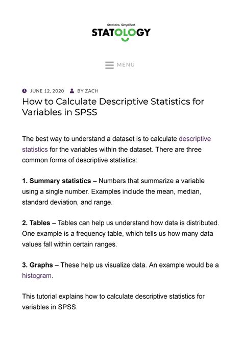 How To Calculate Descriptive Statistics For Variables In Spss