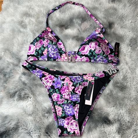 Victoria S Secret Swim Final Pricenwt Victoria Secret Floral Hardware Diamond Bikini Set