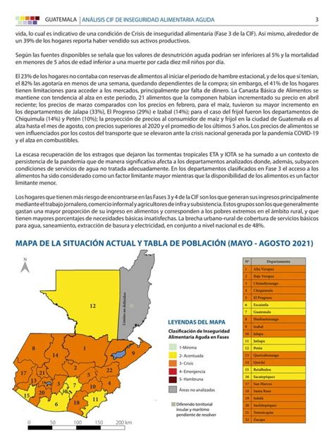 Informe Del Analisis De Inseguridad Alimentaria Aguda De La Cif