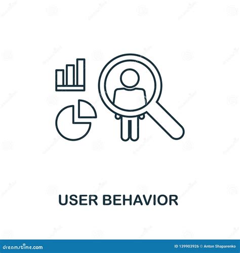 Icono Del Esquema Del Comportamiento Del Usuario L Nea Estilo Fina De