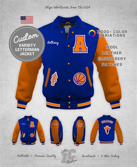 Custom Varsity Letterman Cross Country Jacket Royal Blue Wool Etsy